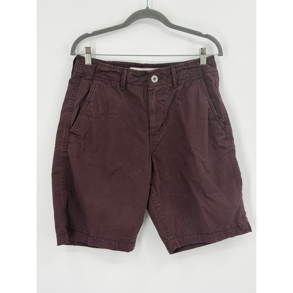 American Eagle Outfitters Classic Chino Shorts Mens 32 Burgundy Plum Cotton 9in